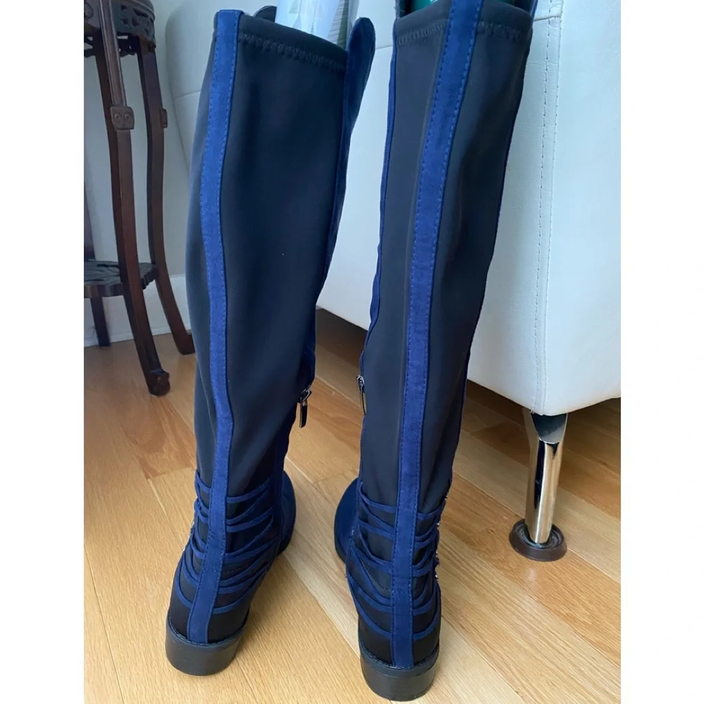 ❌SOLD❌NEW EXPRESSIONS blue suede knee high boots size 6 - Picture 6 of 7